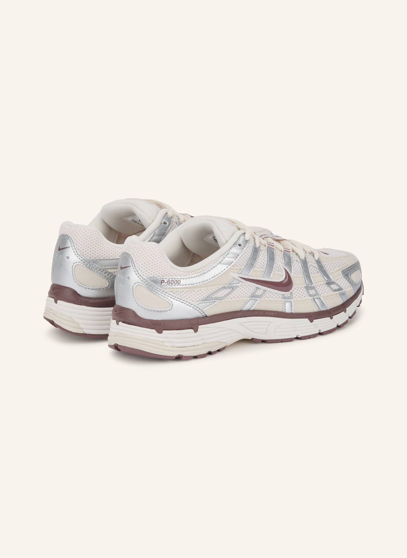 Nike Sneakers P-6000: WIT / ZILVER / DONKERROOD