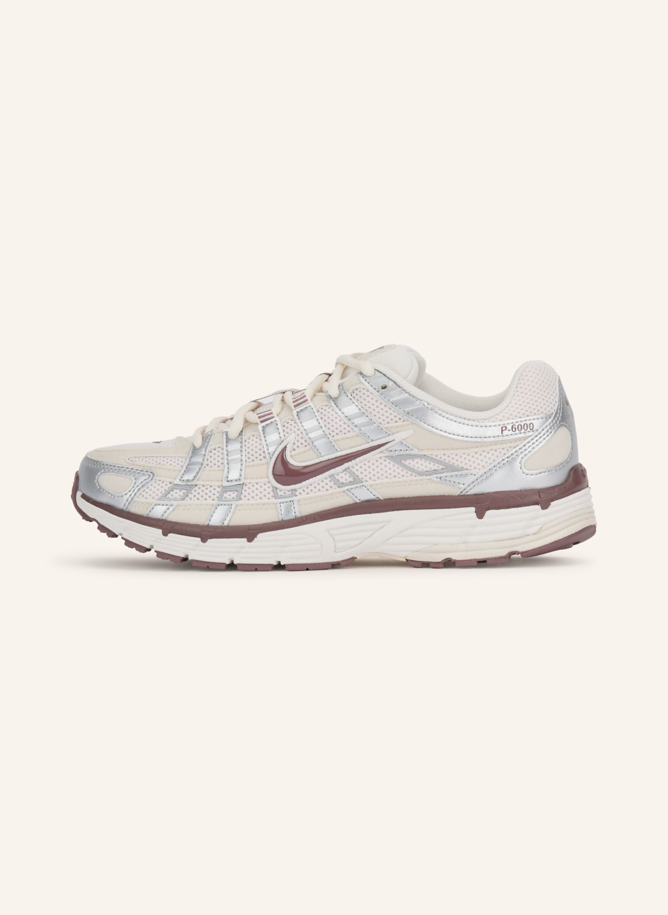 Nike Sneakers P-6000: WIT / ZILVER / DONKERROOD