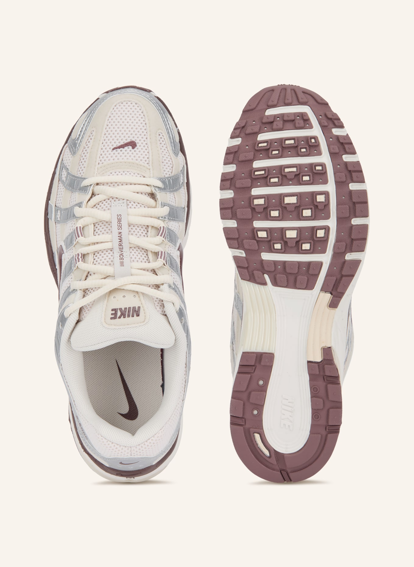 Nike Sneakers P-6000: WIT / ZILVER / DONKERROOD