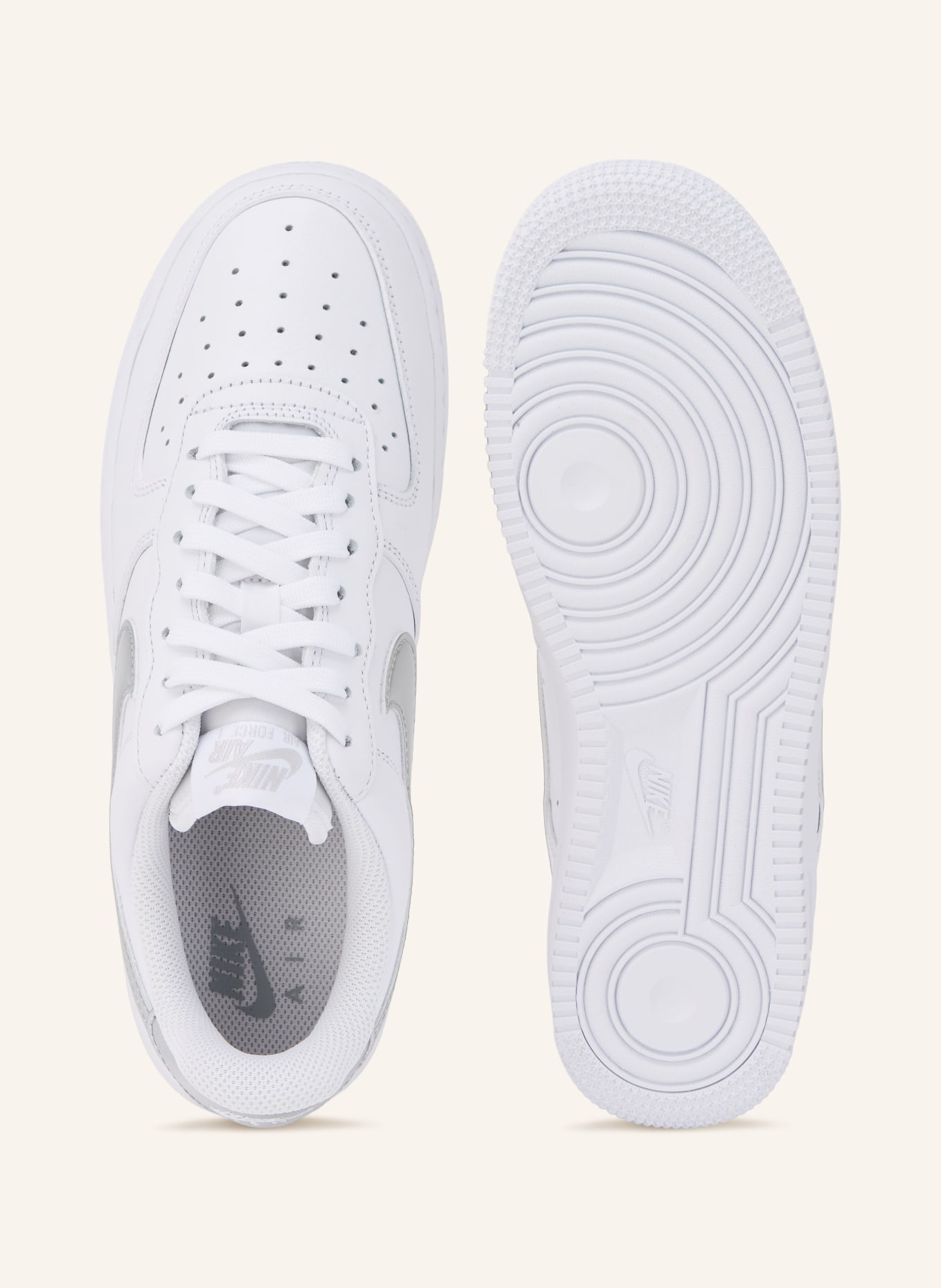 Nike Sneaker AIR FORCE 1 '07 SE: WEISS / SILBER