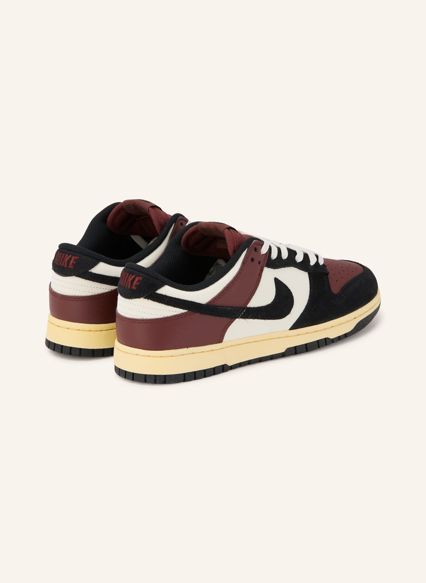 Nike DUNK LOW RETRO Sneakers: DARK RED / WHITE / BLACK