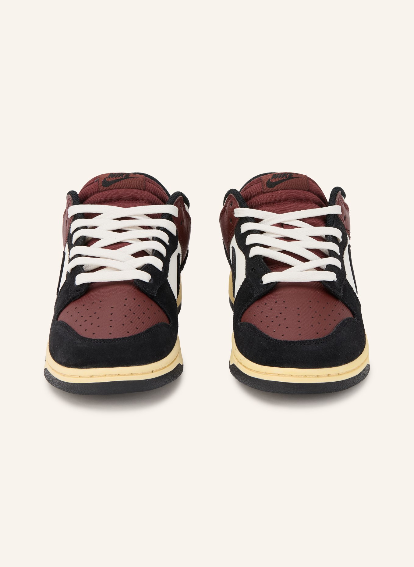 Nike DUNK LOW RETRO Sneakers: DARK RED / WHITE / BLACK