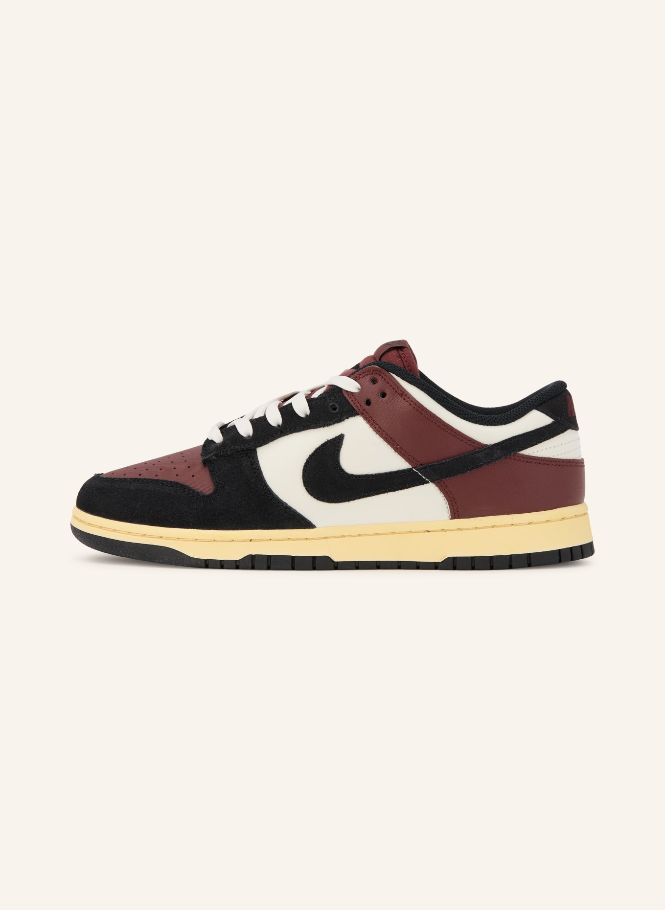 Nike DUNK LOW RETRO Sneakers: DARK RED / WHITE / BLACK