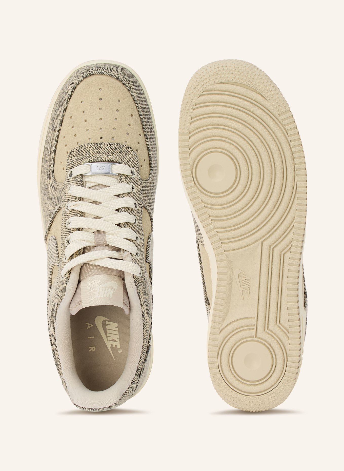 Nike AIR FORCE 1 '07 LV8 Sneakers: BEIGE / BLACK