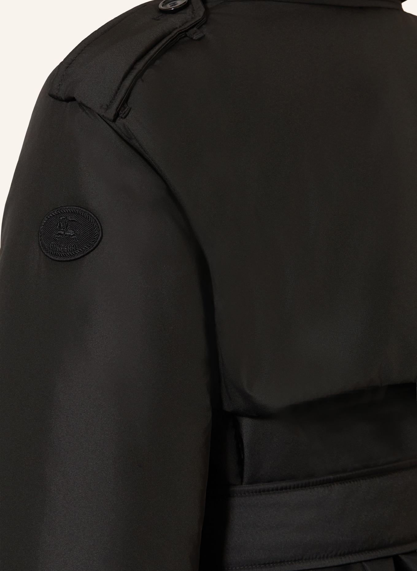 BURBERRY Coat: BLACK