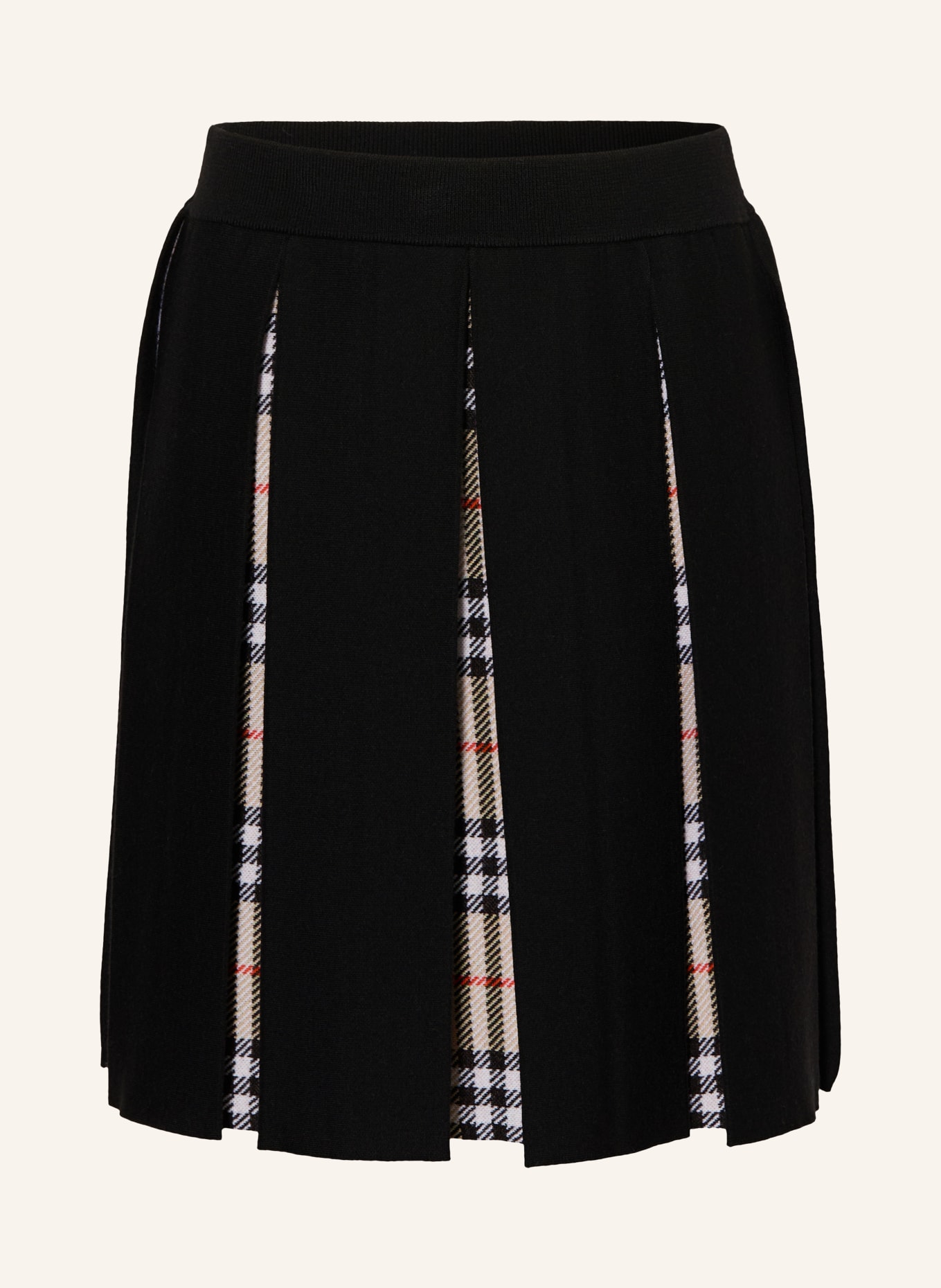 BURBERRY Kjol THEO: SVART / LJUSBRUN / RÖD
