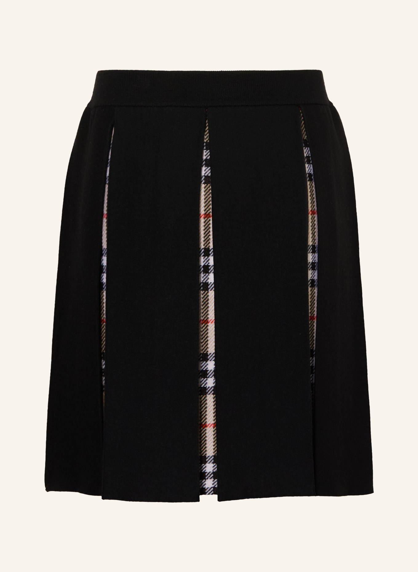 BURBERRY Kjol THEO: SVART / LJUSBRUN / RÖD