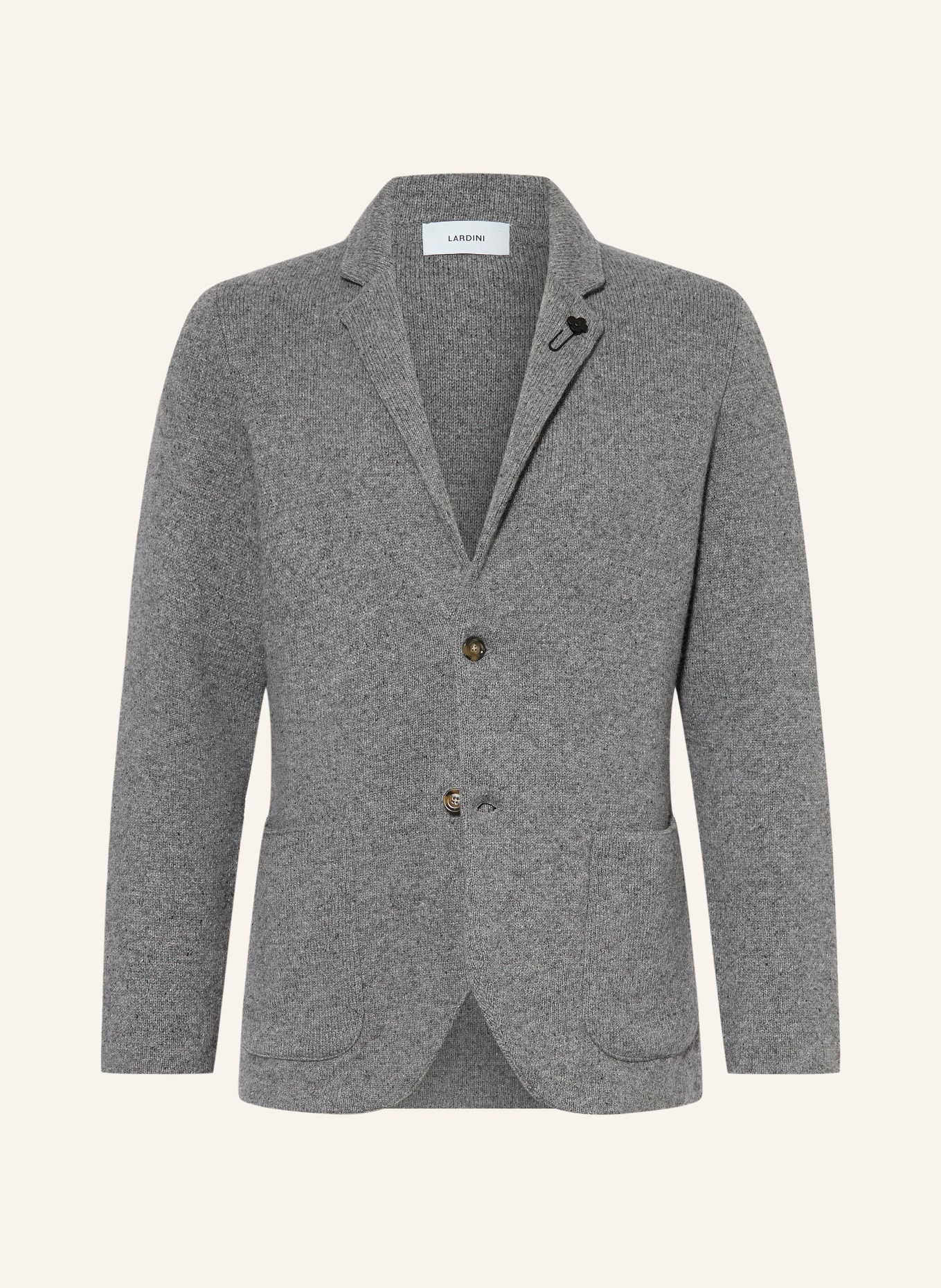 LARDINI Gebreid colbert, extra slim fit: GRIJS