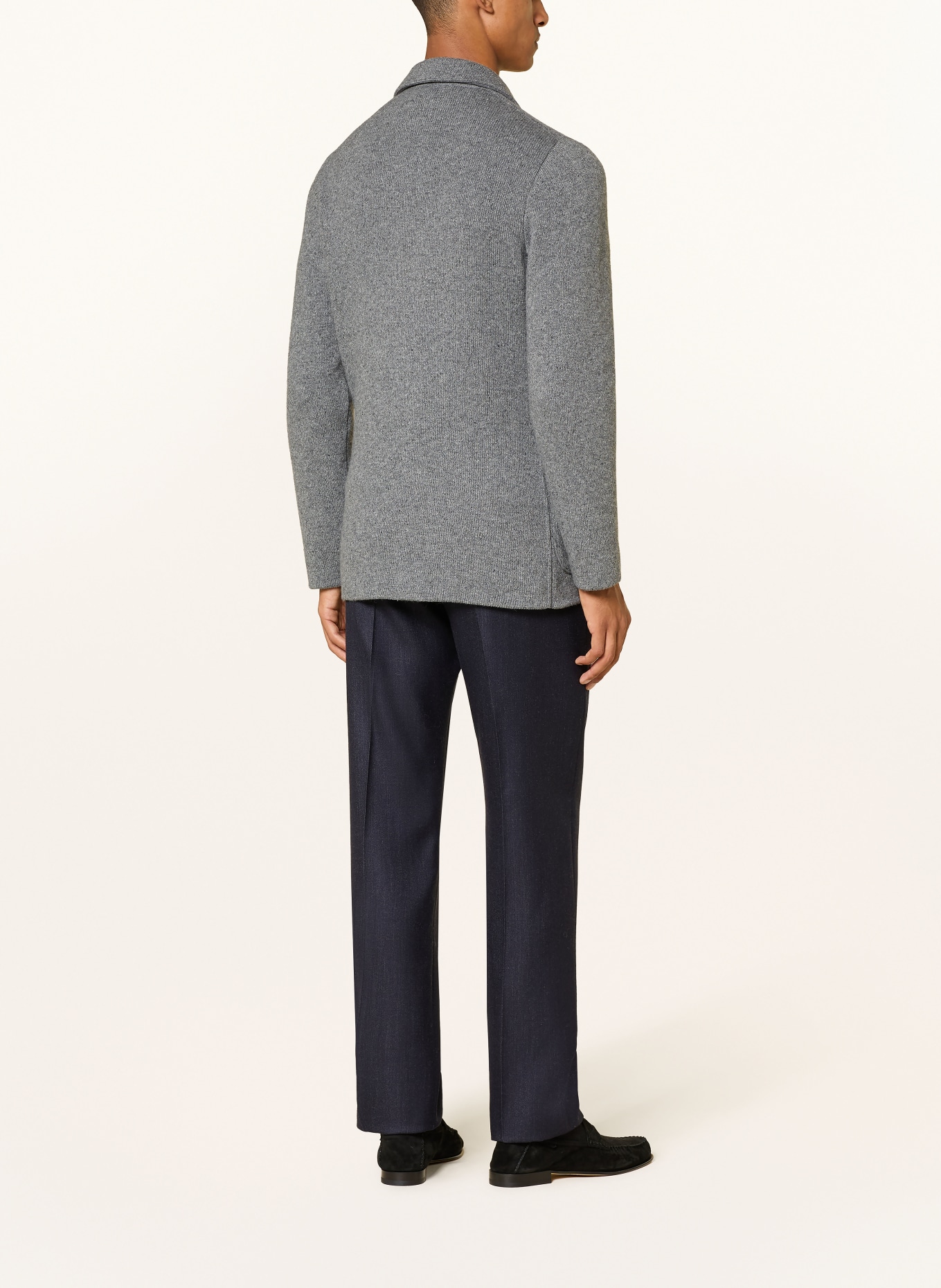LARDINI Gebreid colbert, extra slim fit: GRIJS