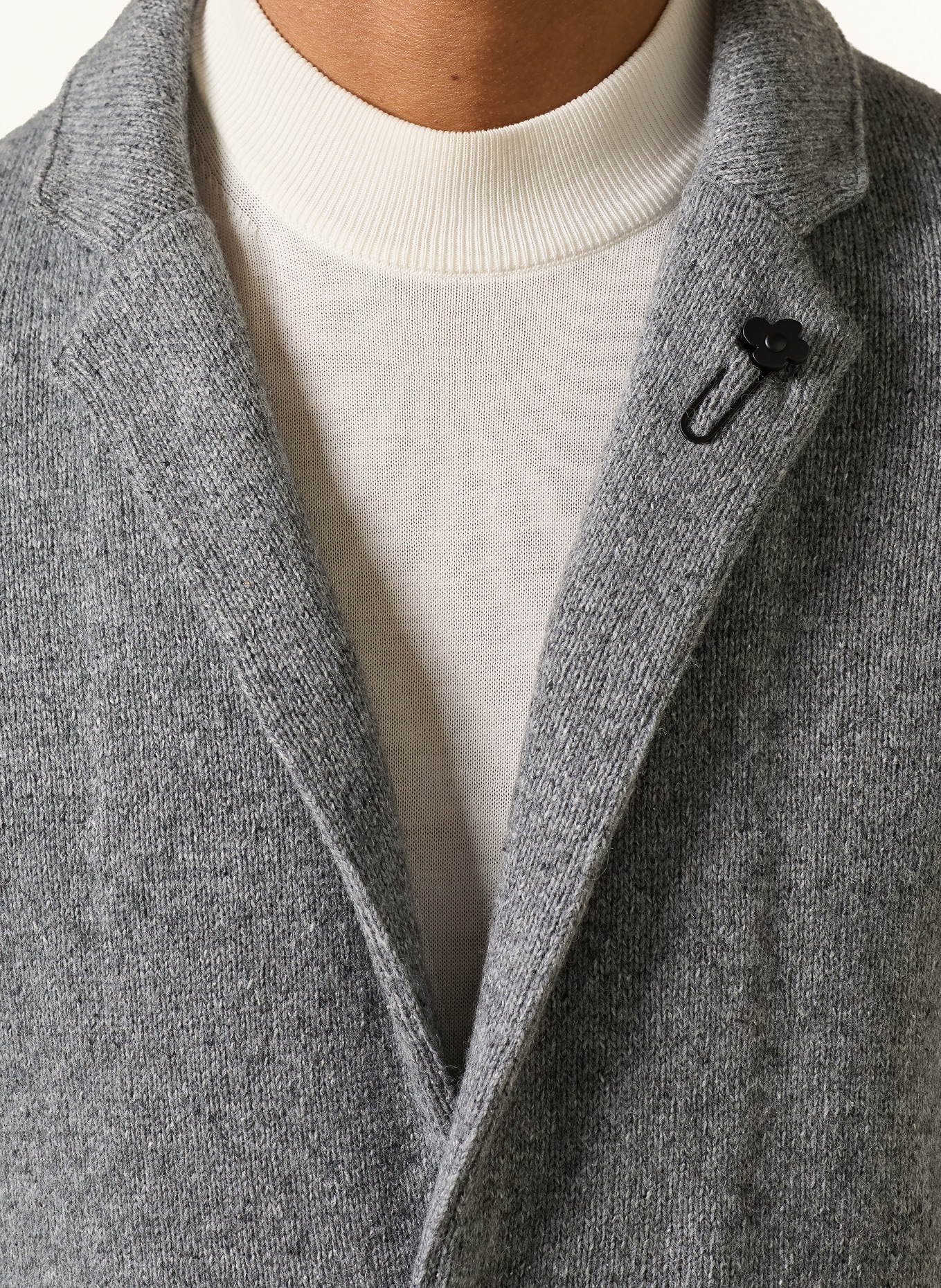 LARDINI Gebreid colbert, extra slim fit: GRIJS