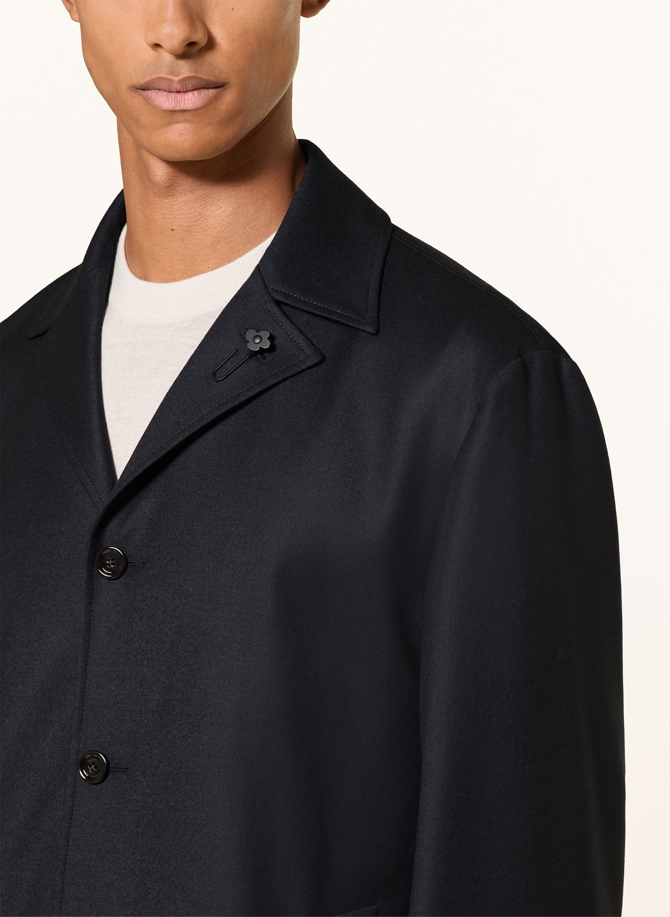 LARDINI Flanel overshirt: DARK BLUE