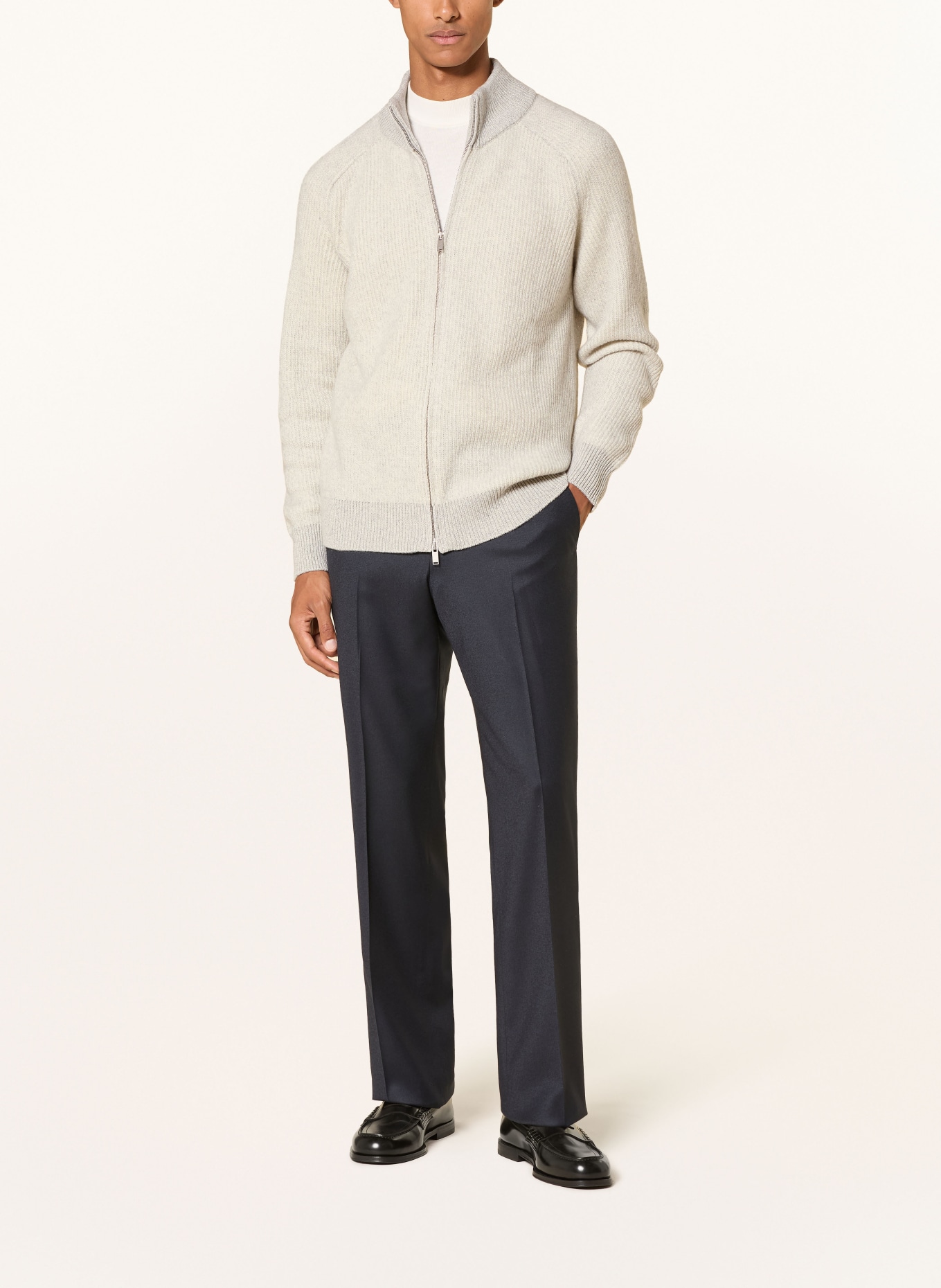 LARDINI Cardigan: LIGHT GRAY / GRAY