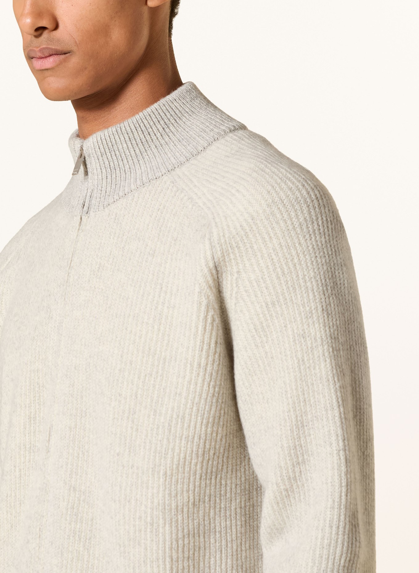 LARDINI Cardigan: LIGHT GRAY / GRAY