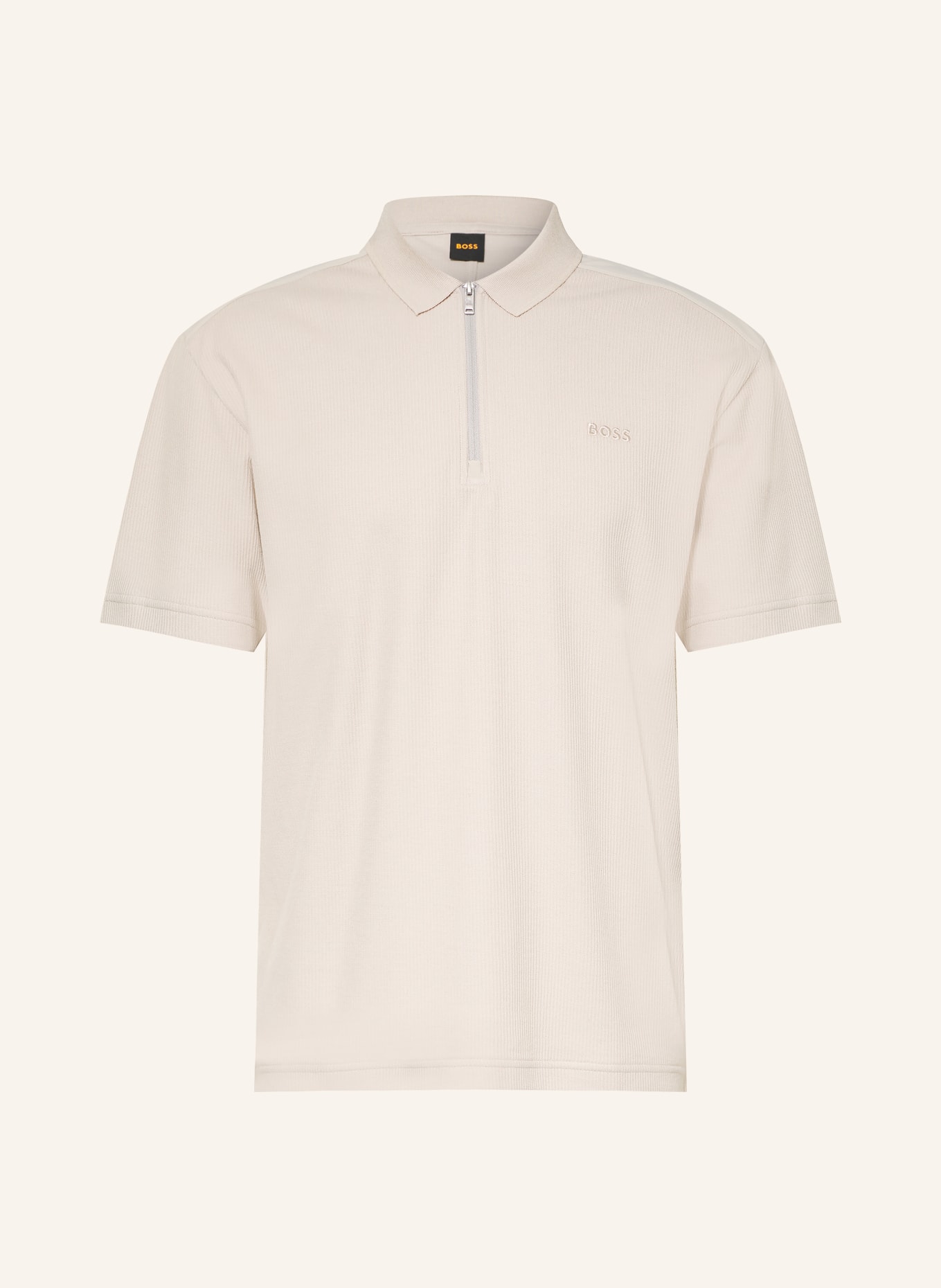BOSS Tricou polo din jersey RIBNYLON: BEJ