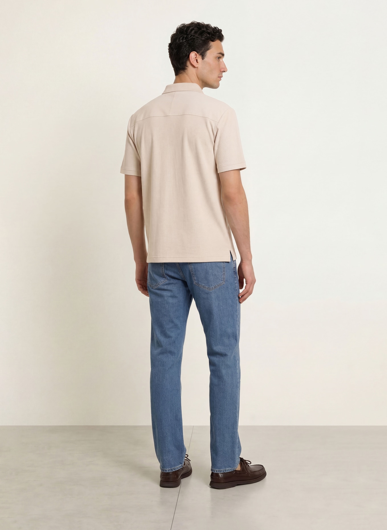 BOSS Tricou polo din jersey RIBNYLON: BEJ