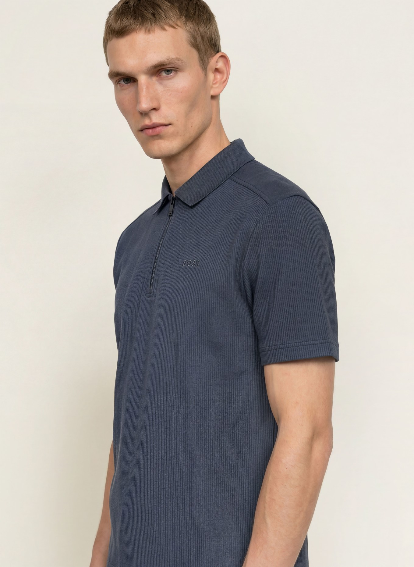 BOSS Jersey-Poloshirt RIBNYLON: DUNKELGRAU