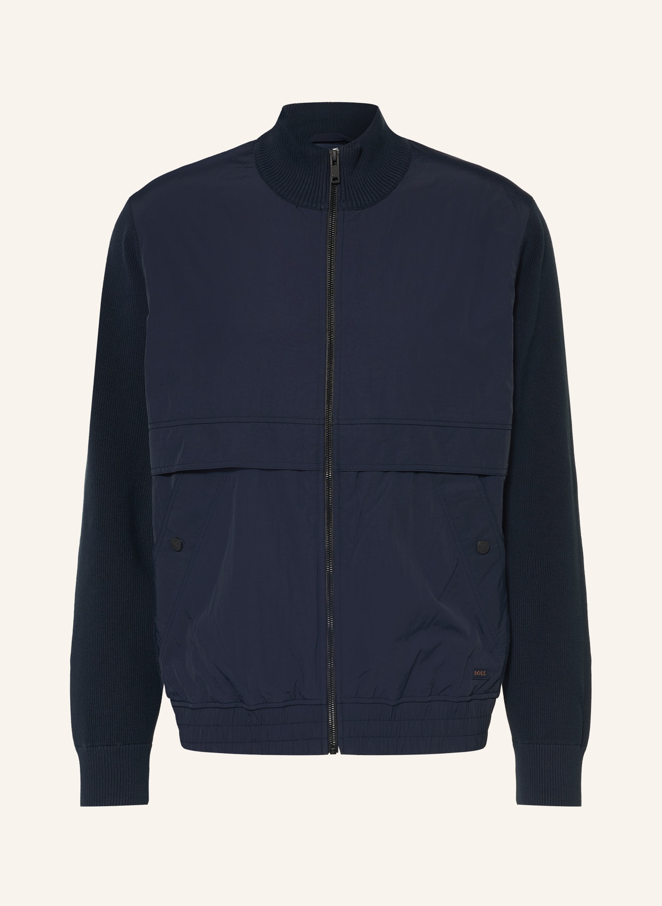 BOSS Blouson KOBELLO im Materialmix: DUNKELBLAU