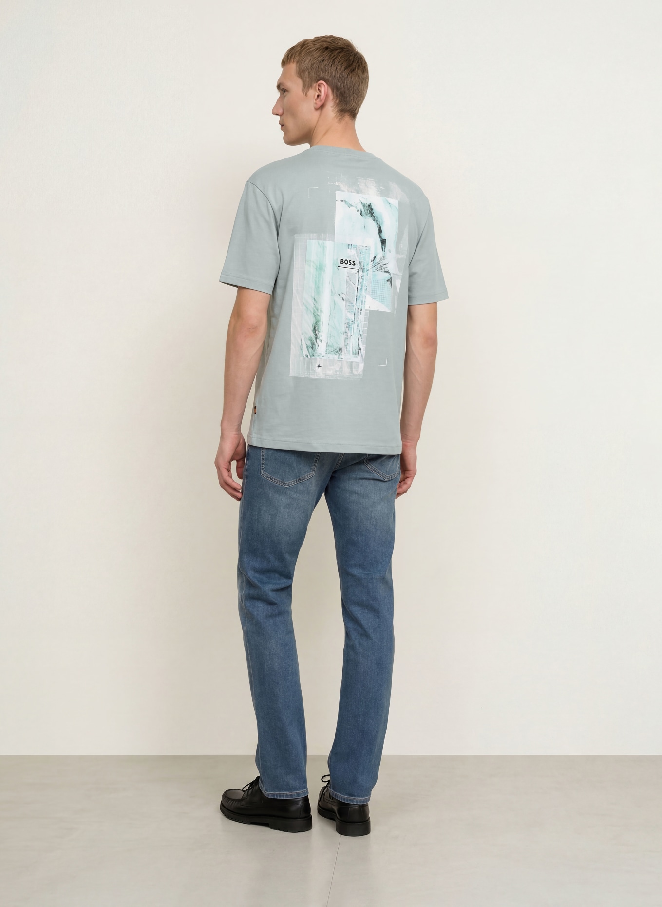 BOSS Tricou FRAME: GRI