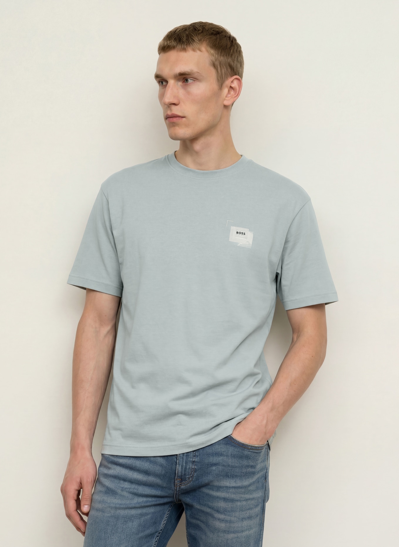 BOSS Tricou FRAME: GRI