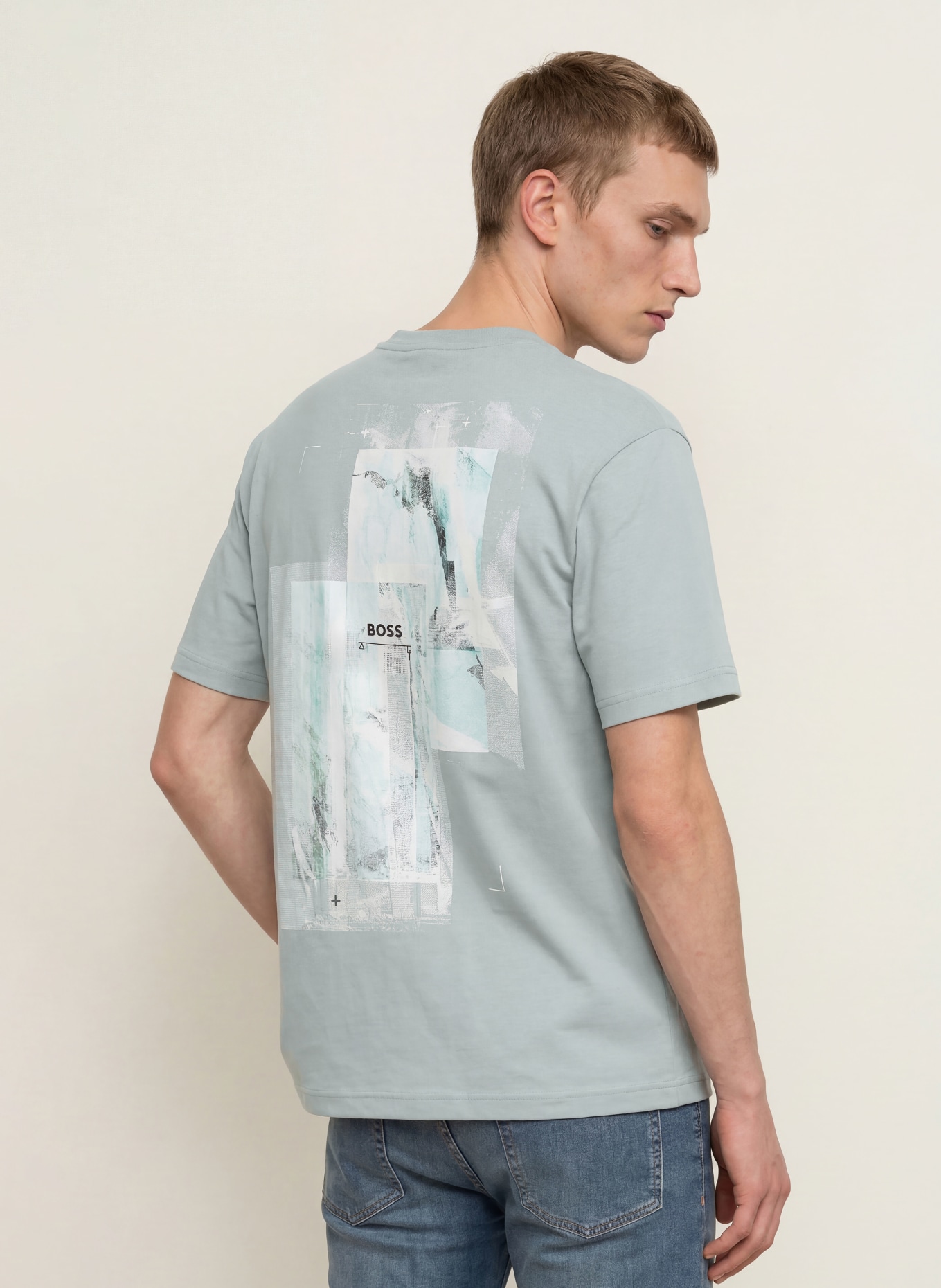 BOSS Tricou FRAME: GRI