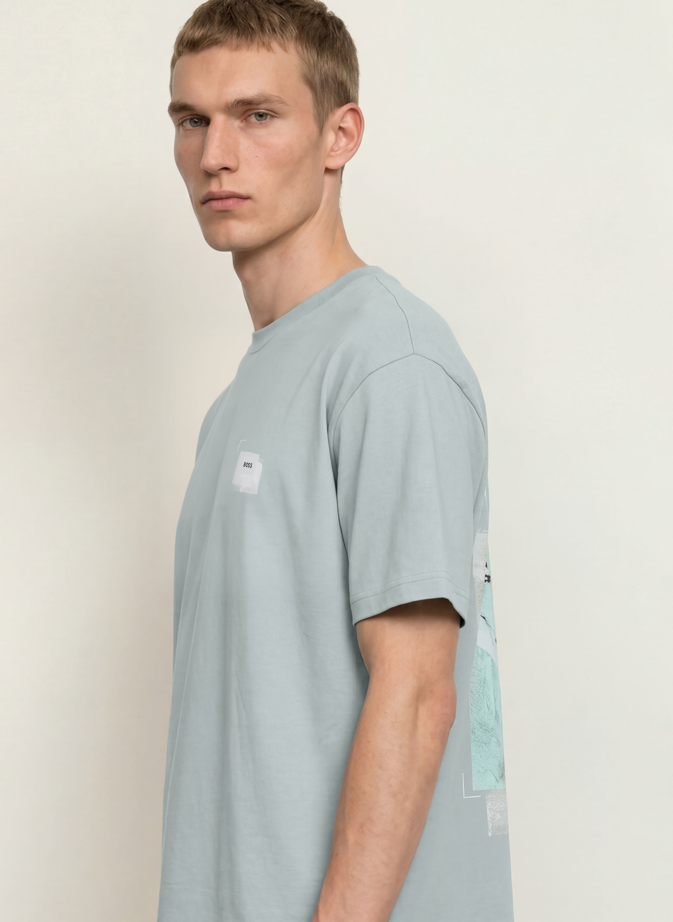 BOSS Tricou FRAME: GRI