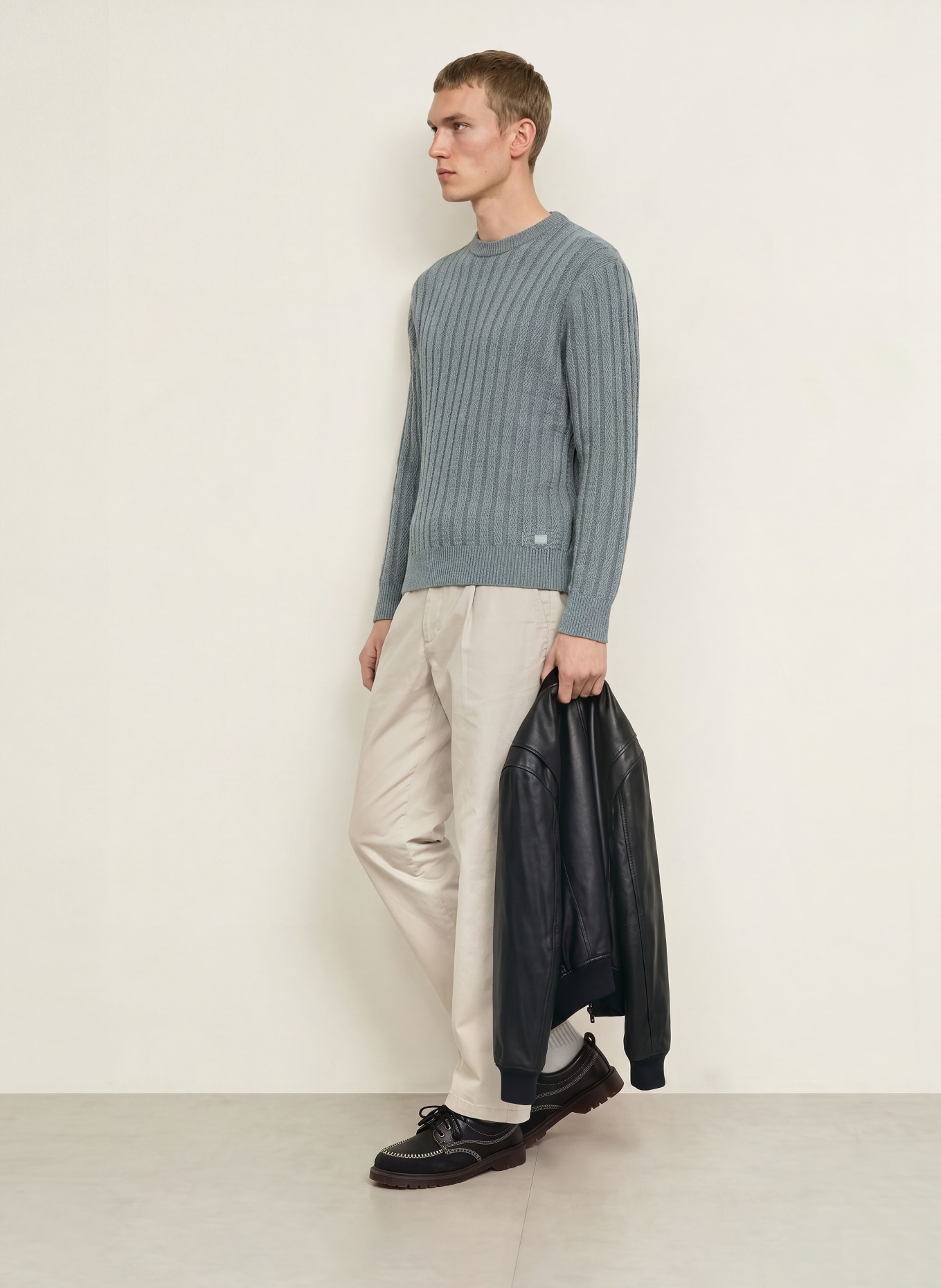 BOSS Pullover ARAKINGO: BLAUGRAU