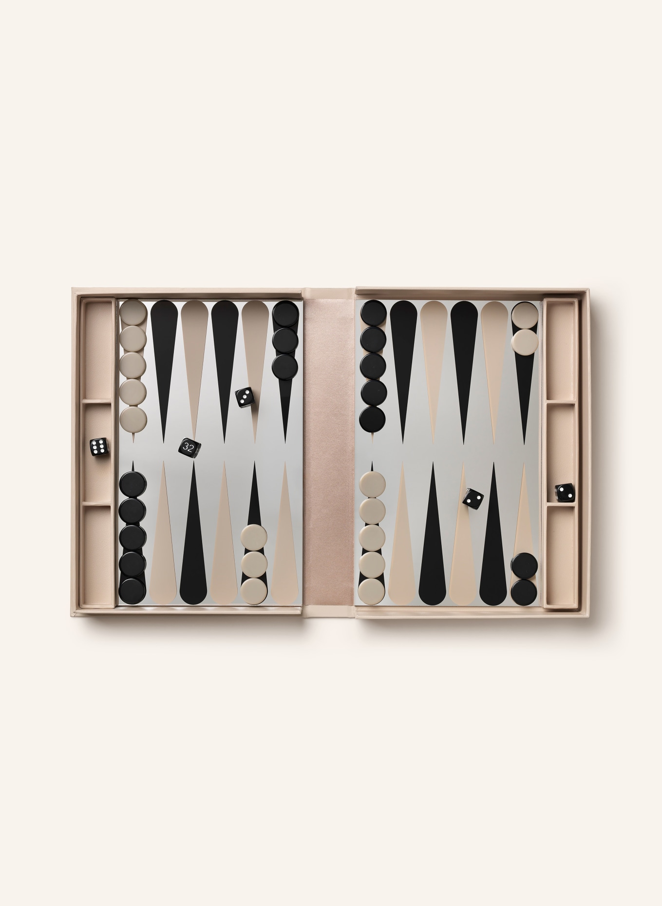 PRINTWORKS Brætspil ART OF BACKGAMMON MIRROR: BEIGE / SØLV / SORT