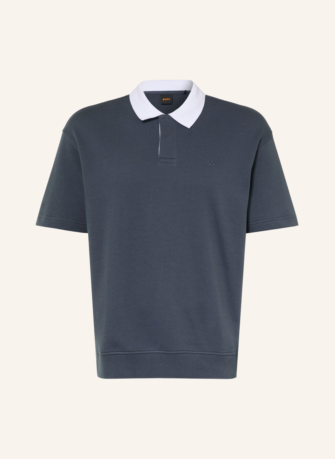 BOSS Poloshirt: DUNKELBLAU / WEISS
