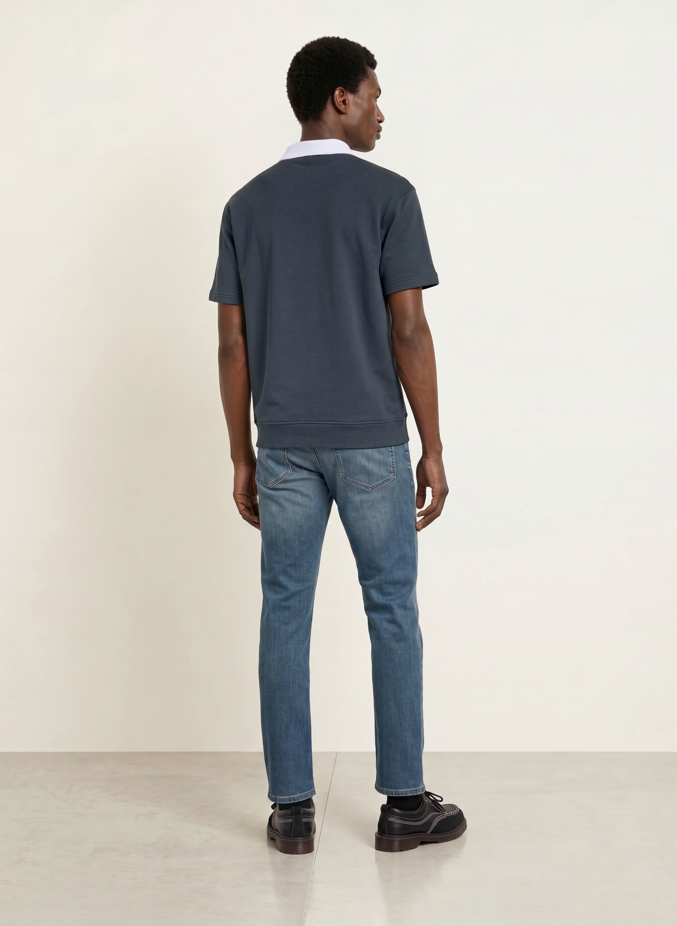 BOSS Poloshirt: DUNKELBLAU / WEISS
