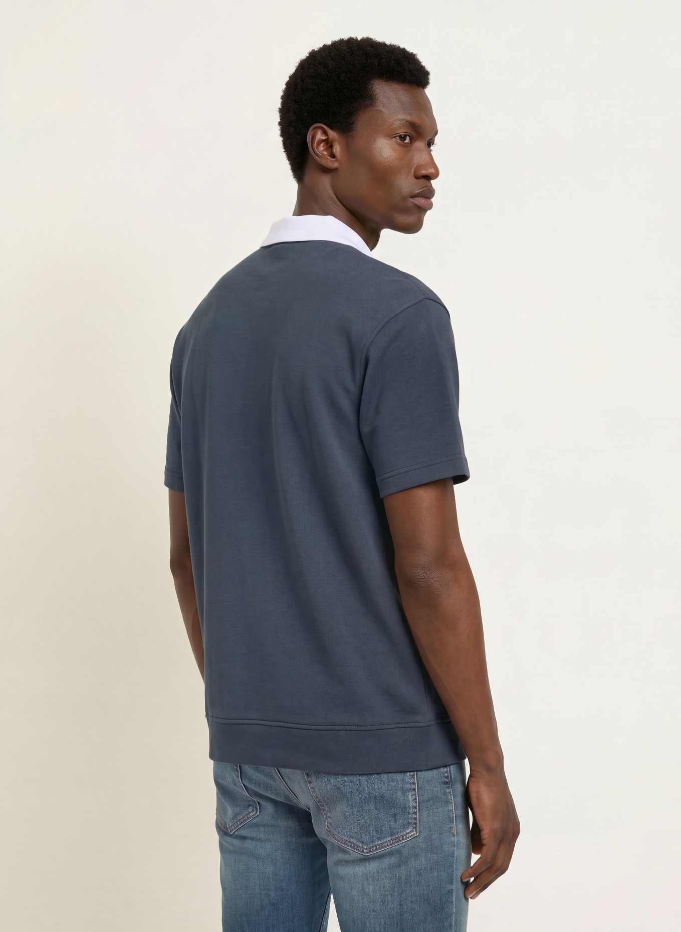 BOSS Poloshirt: DUNKELBLAU / WEISS