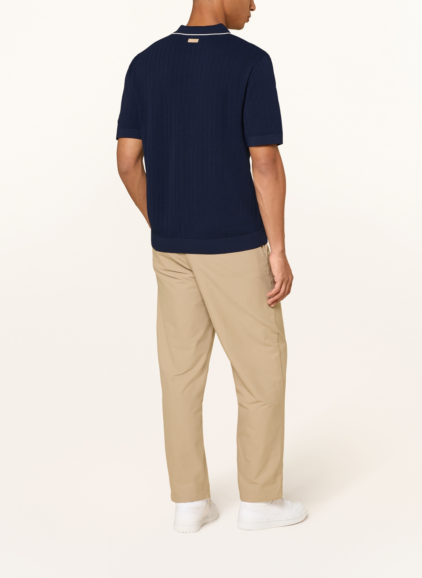 JORDAN Strick-Poloshirt Loose Fit: DUNKELBLAU