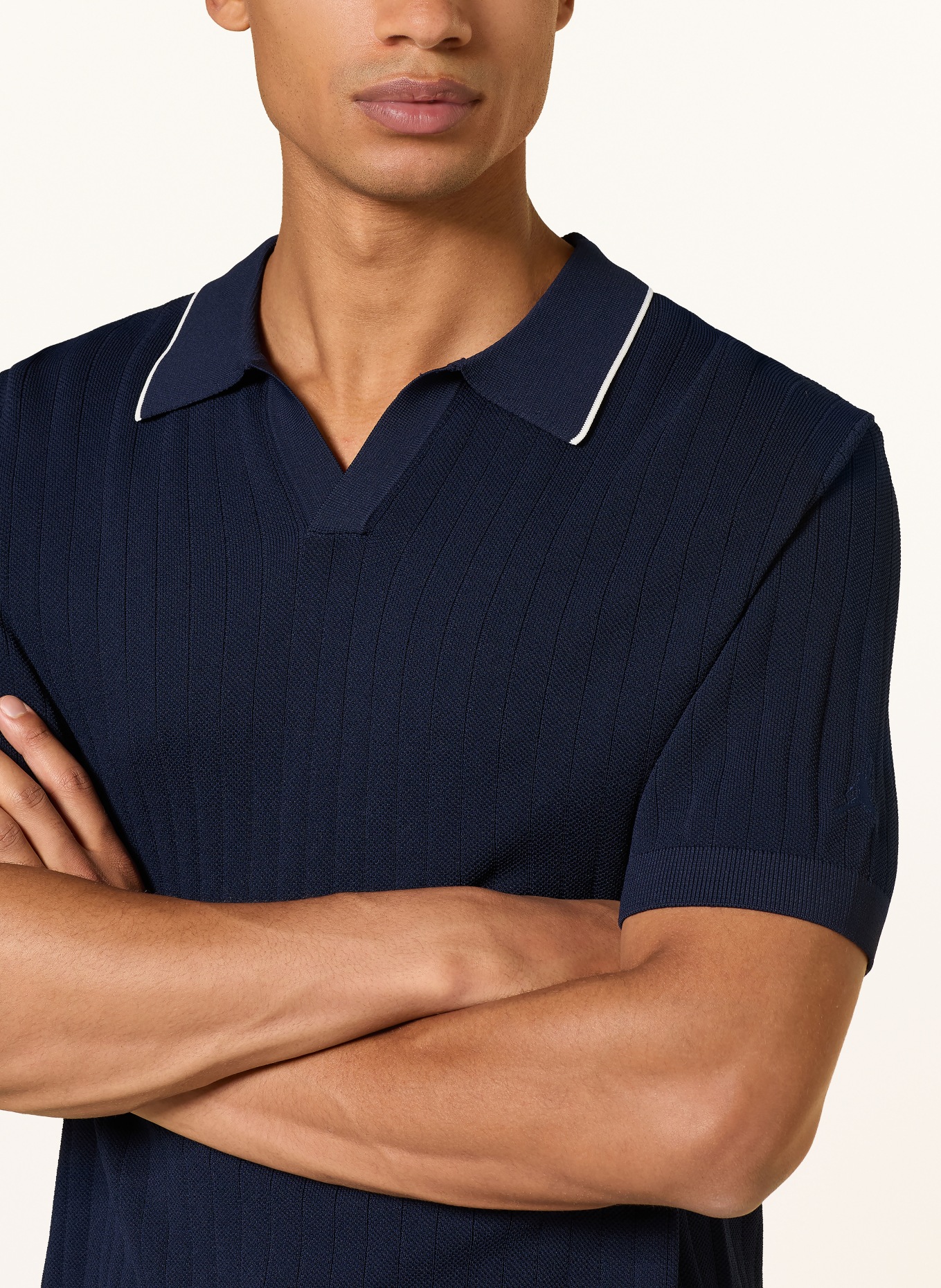 JORDAN Strick-Poloshirt Loose Fit: DUNKELBLAU