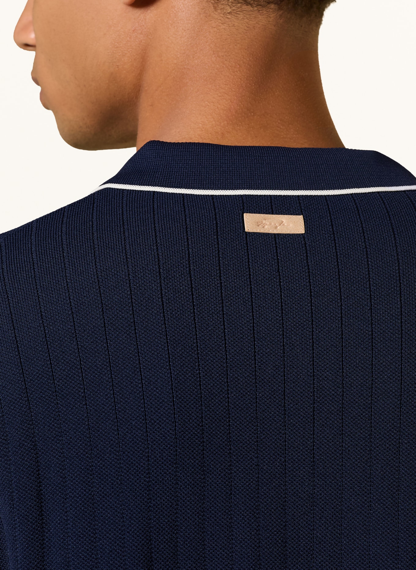 JORDAN Strick-Poloshirt Loose Fit: DUNKELBLAU