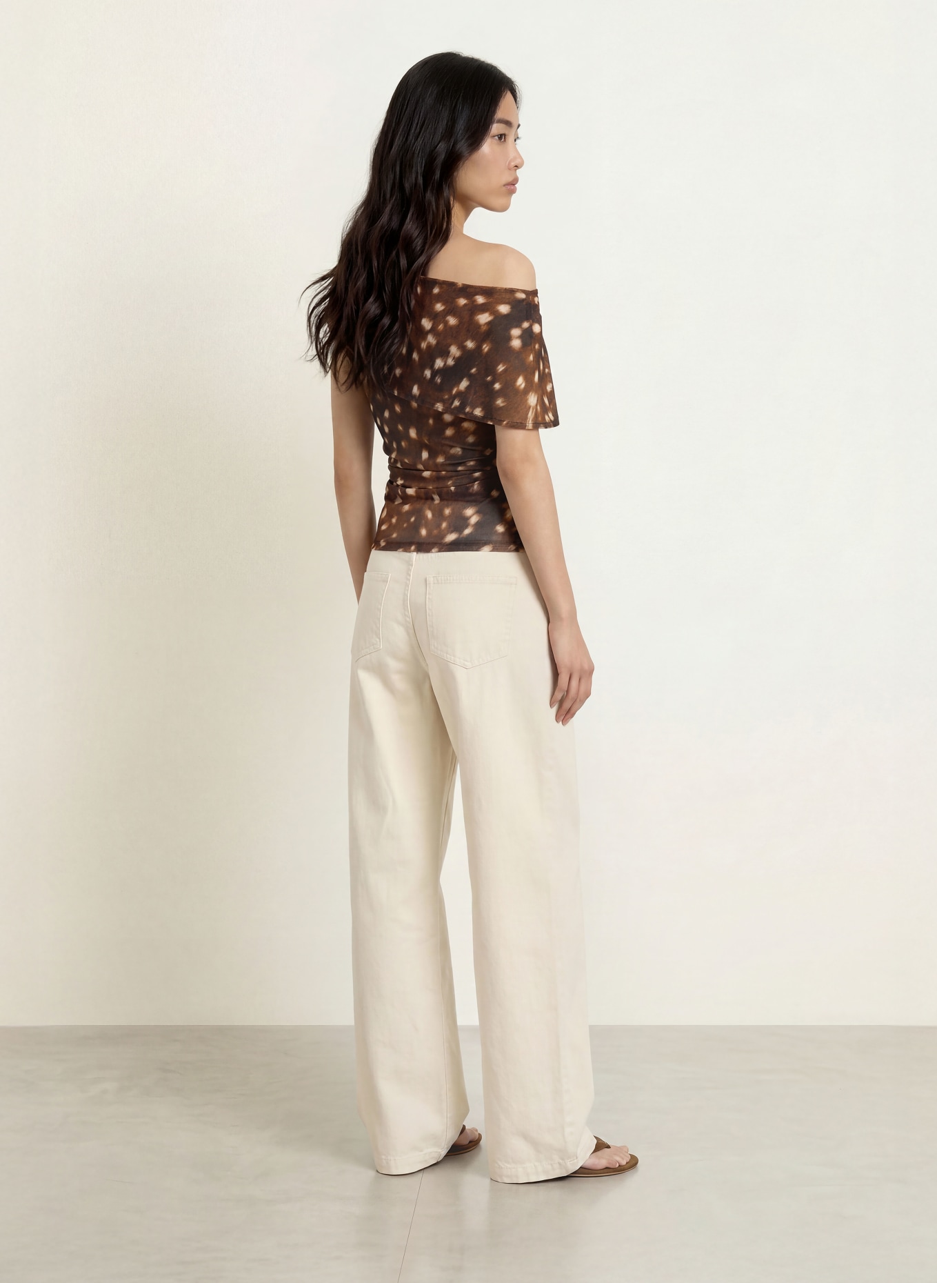 ESTHÉ Blouse: BROWN / BEIGE / BLACK