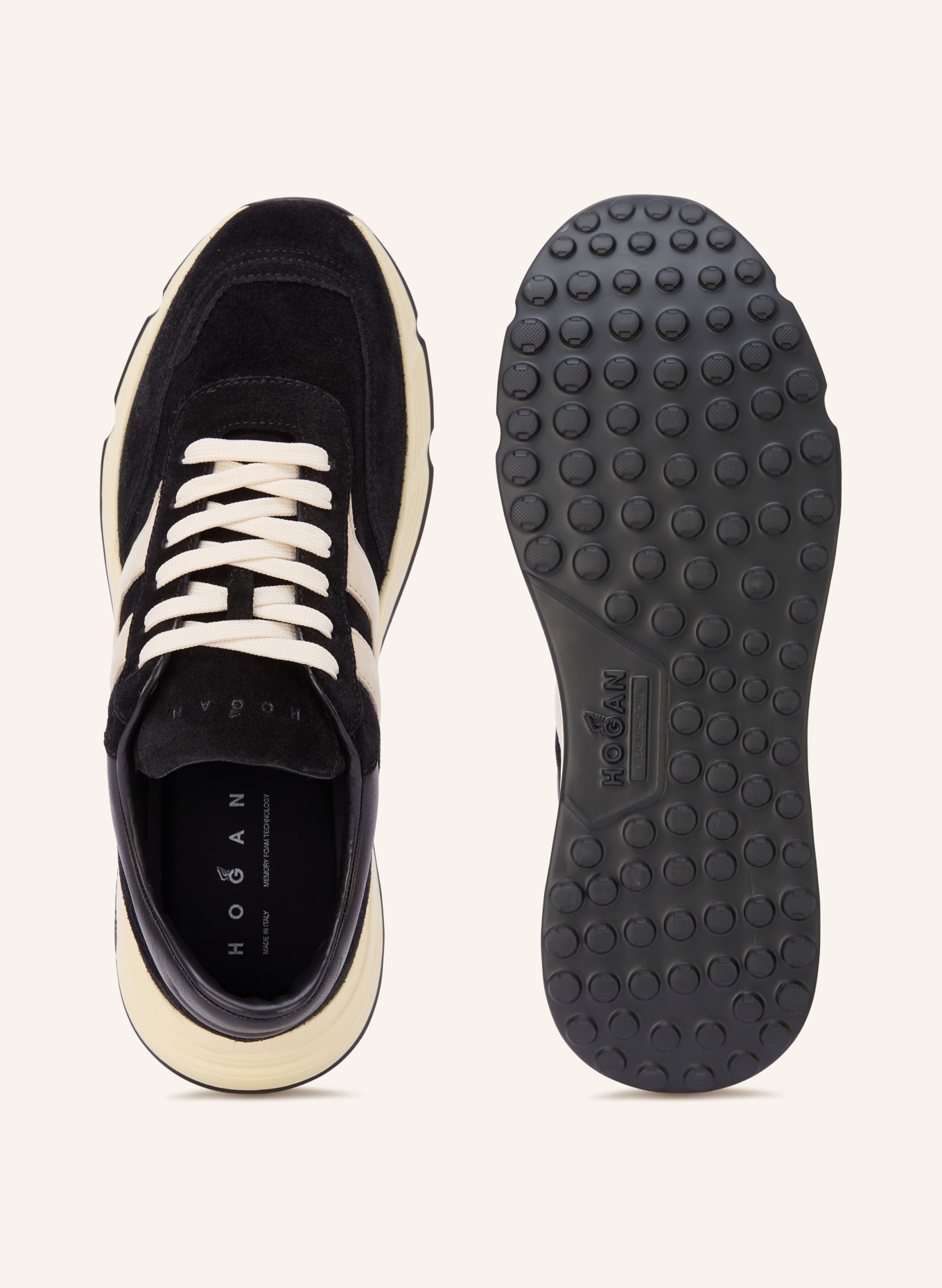 HOGAN Sneakers HYPERLIGHT ALLACCIATO: ZWART / WIT