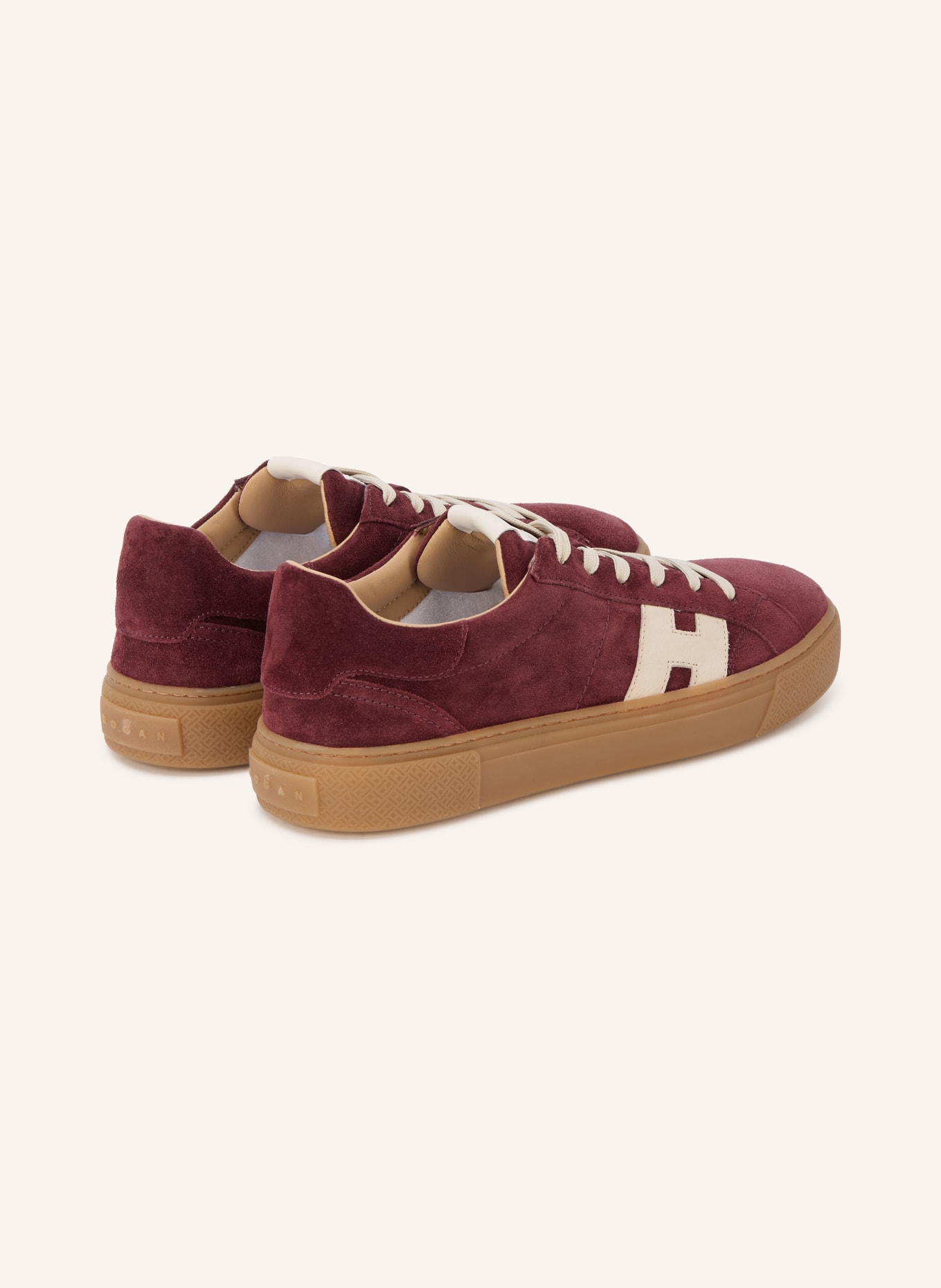 HOGAN Sneakers H705: DONKERROOD / WIT