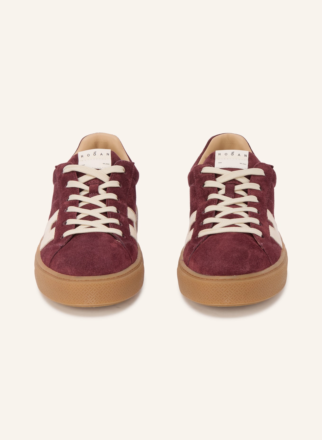 HOGAN Sneakers H705: DONKERROOD / WIT