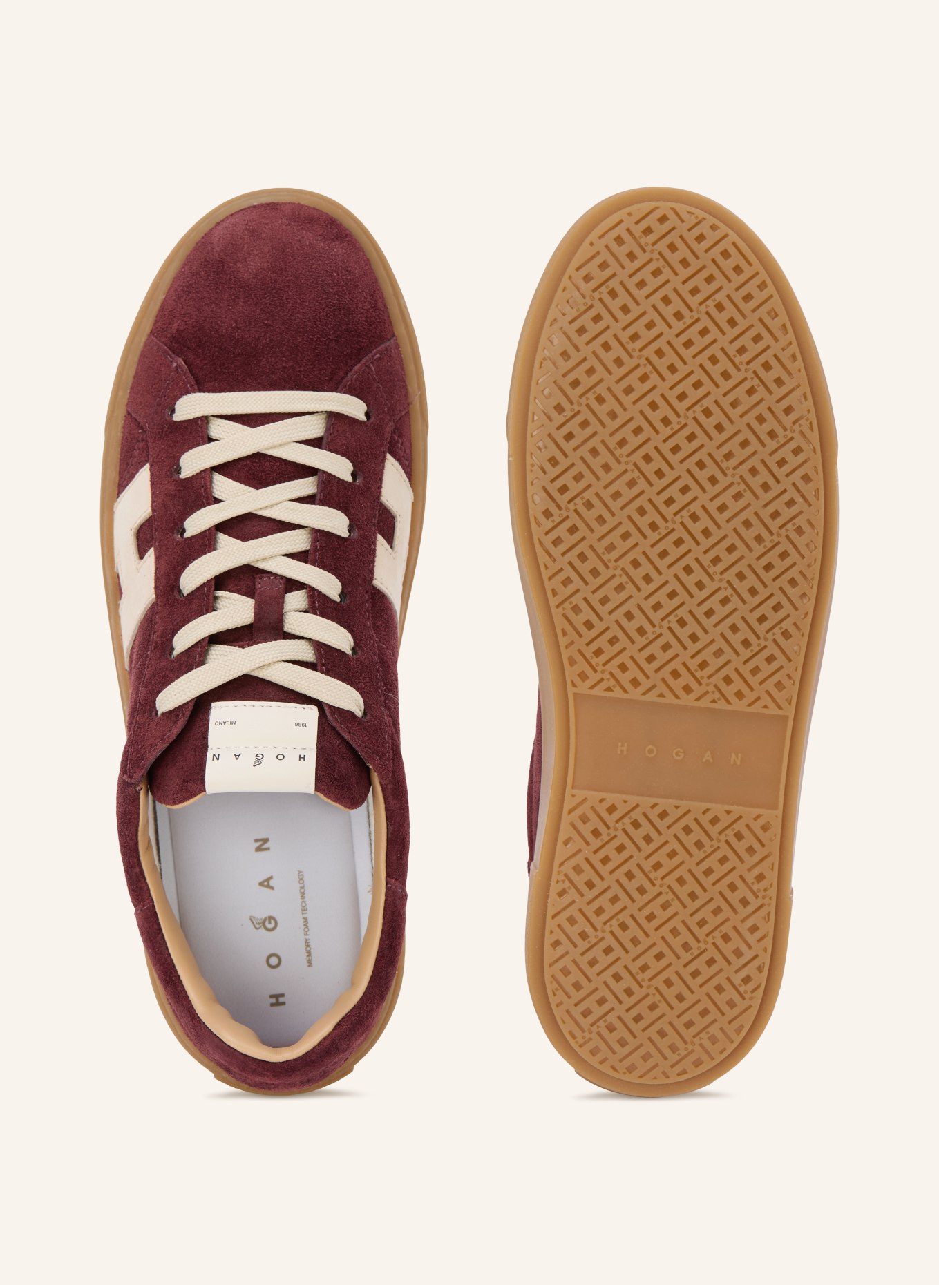 HOGAN Sneakers H705: DONKERROOD / WIT