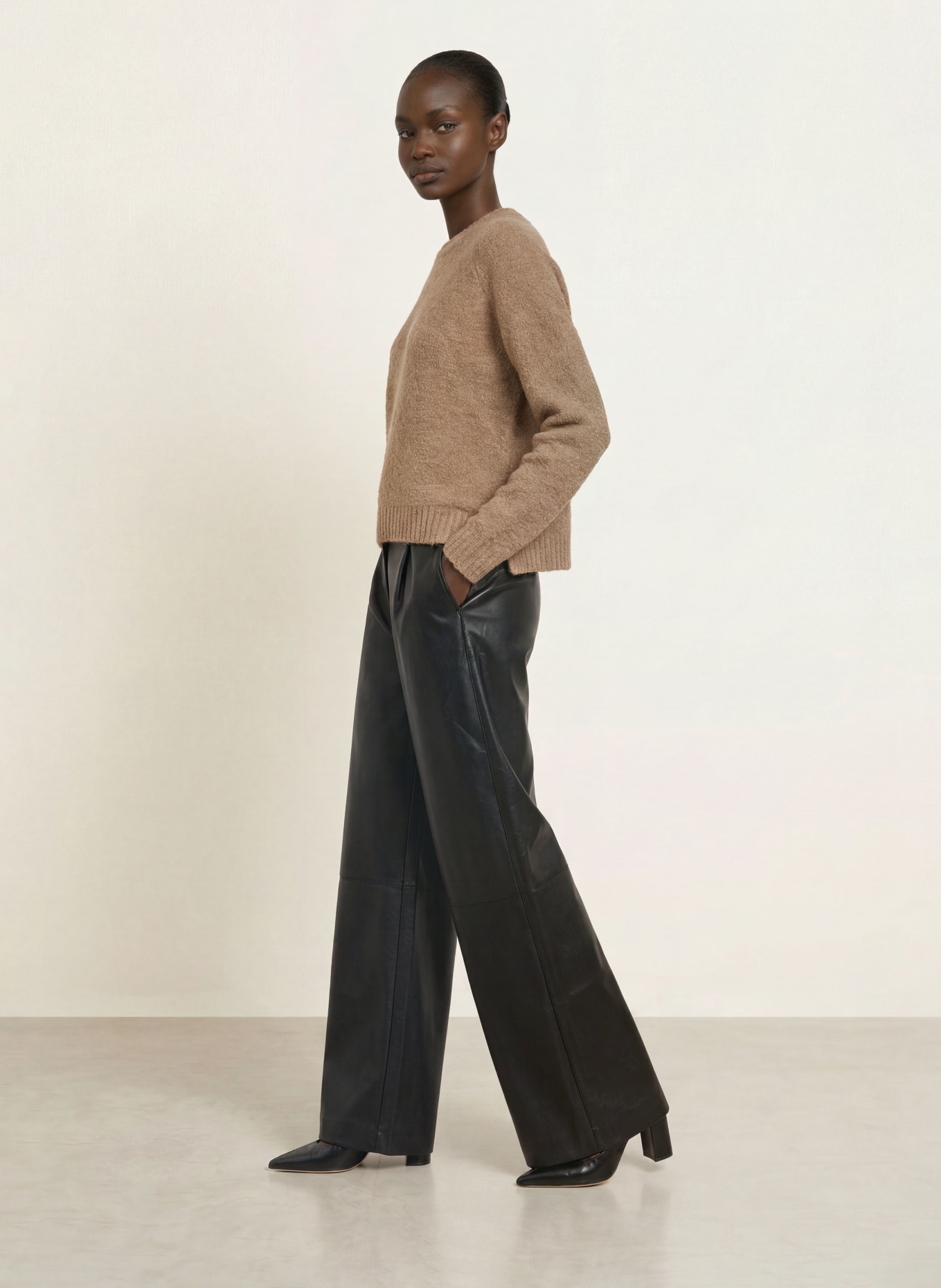 BOSS Pull bouclé FEBISANA: TAUPE