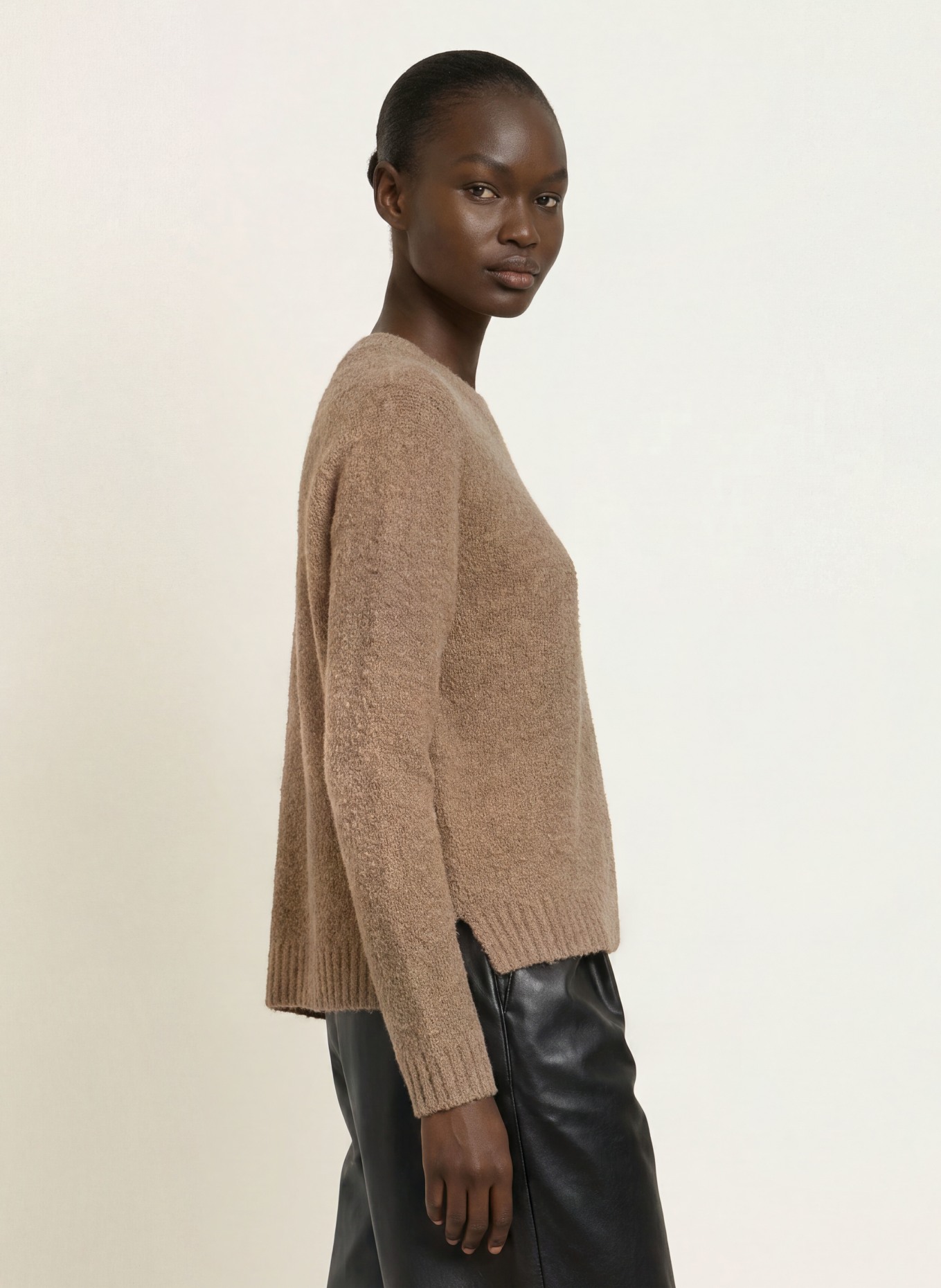 BOSS Pull bouclé FEBISANA: TAUPE