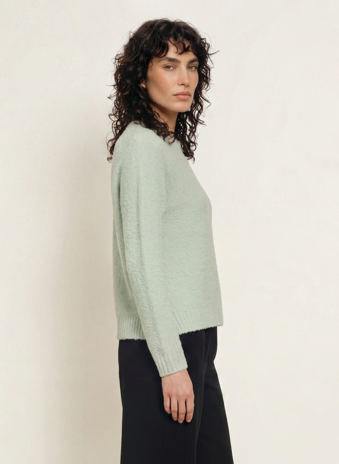 BOSS Pull bouclé FEBISANA: VERT CLAIR