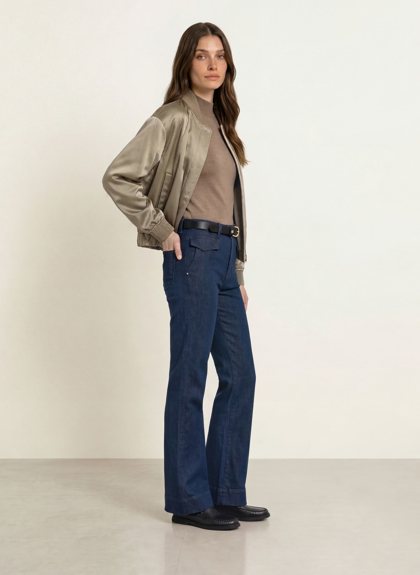 BOSS PETTICALI Satin Blouson: TAUPE