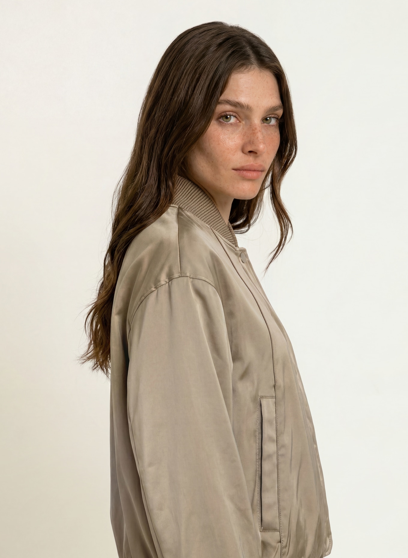 BOSS PETTICALI Satin Blouson: TAUPE