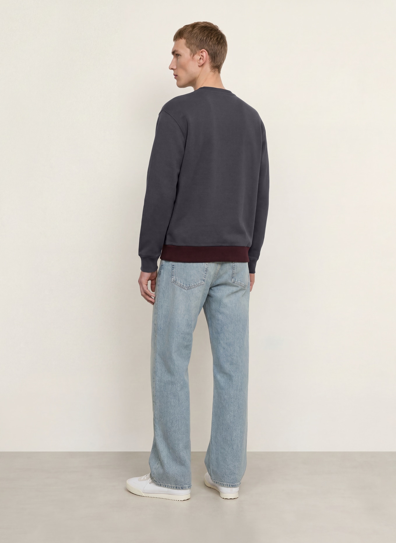 LACOSTE Sweatshirt: MØRKERØD / MØRKEGRÅ / HVID