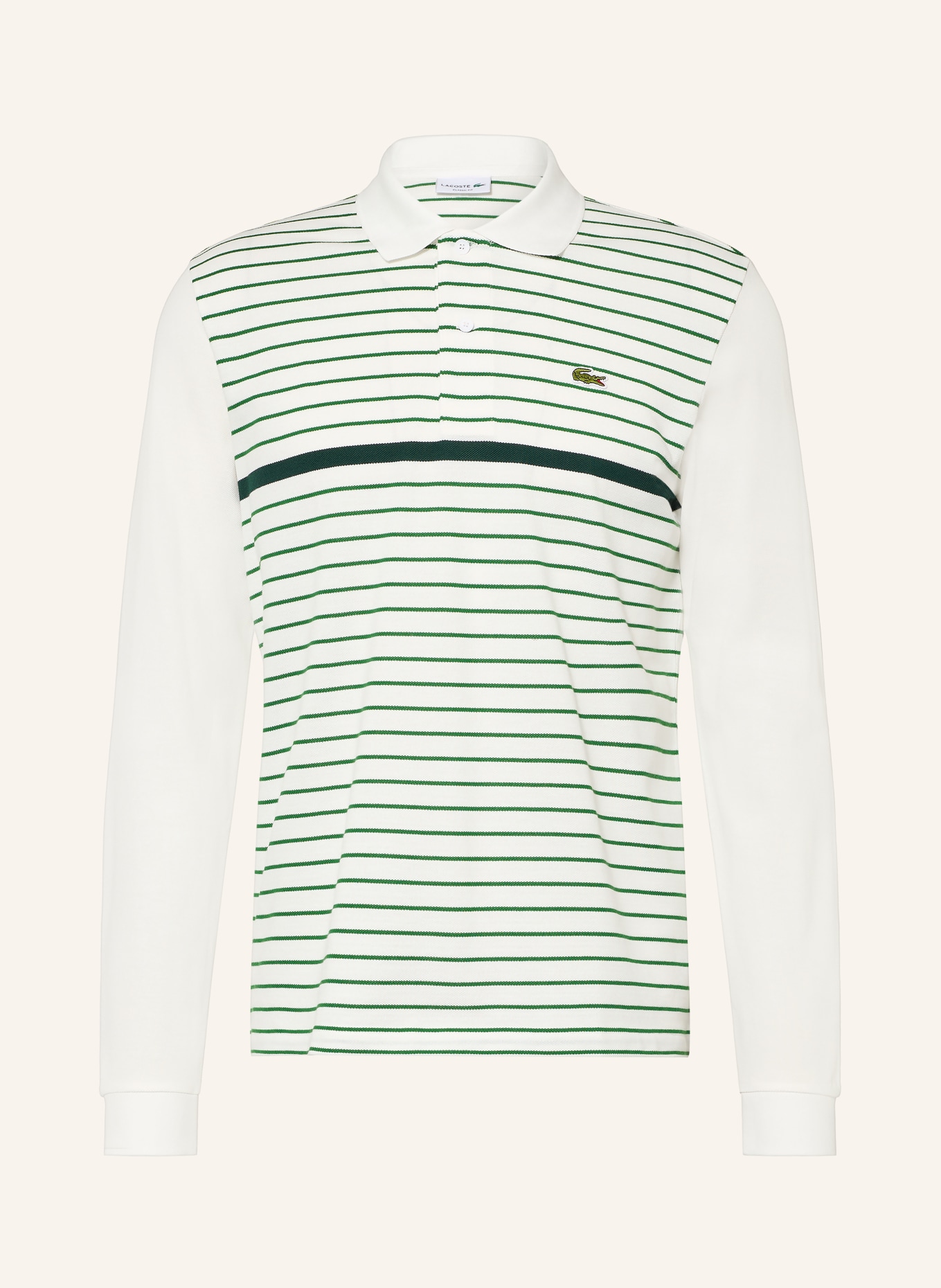 LACOSTE Piqué-poloshirt Classic Fit: WIT / GROEN