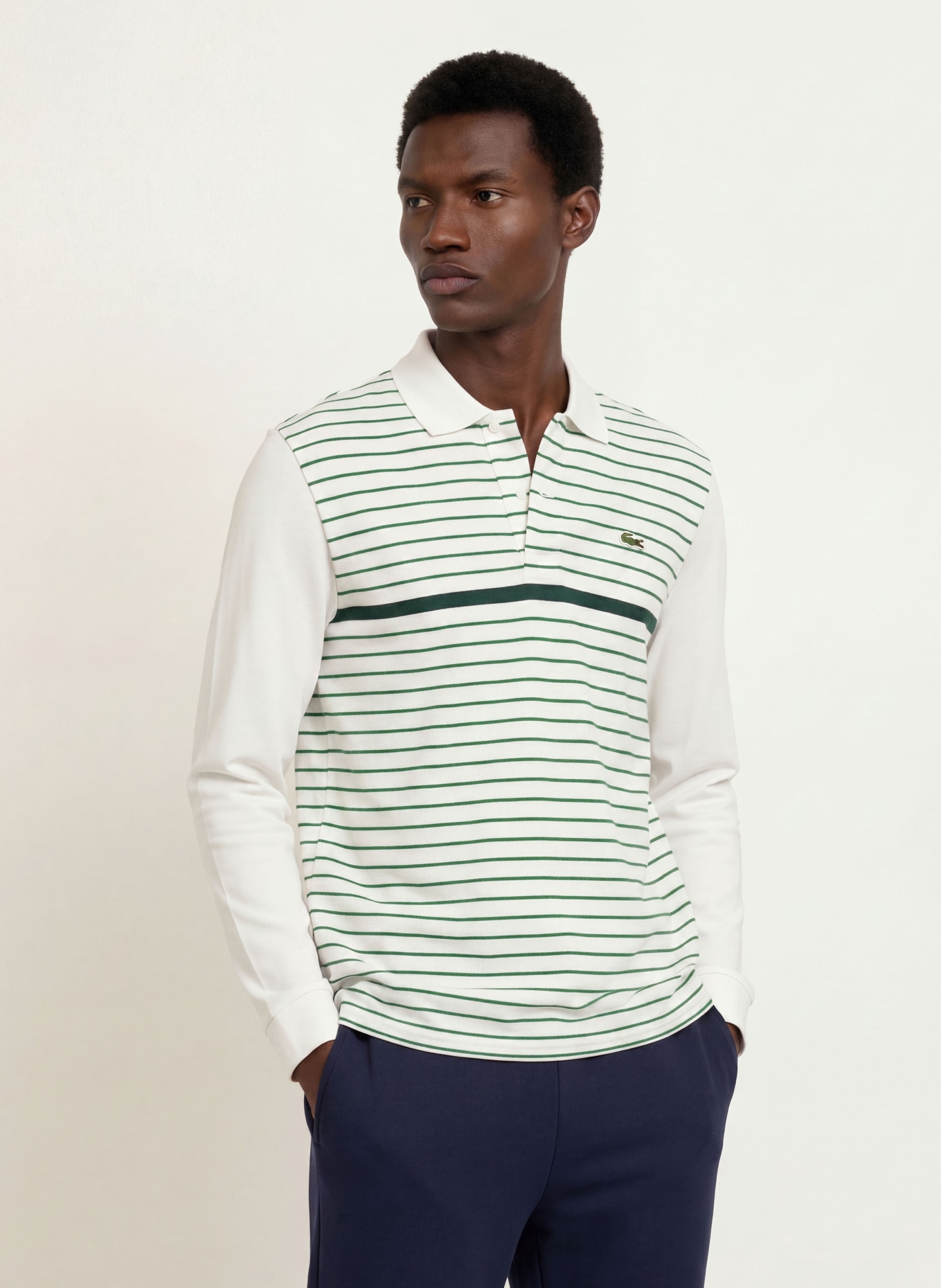 LACOSTE Piqué-poloshirt Classic Fit: WIT / GROEN