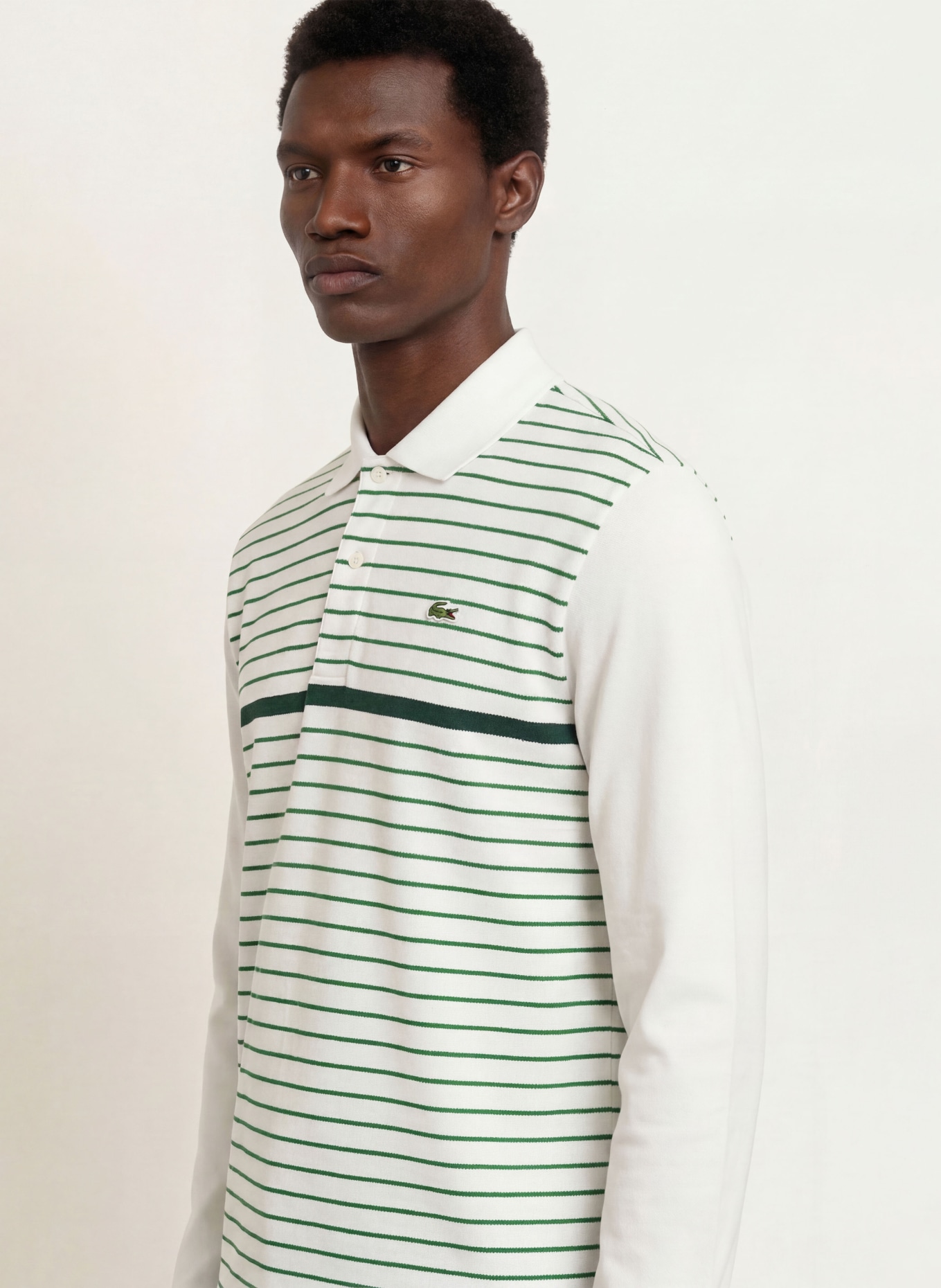 LACOSTE Piqué-poloshirt Classic Fit: WIT / GROEN