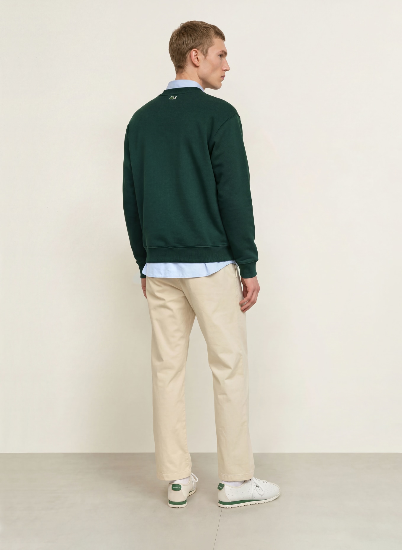 LACOSTE Sweatshirt: DONKERGROEN / WIT