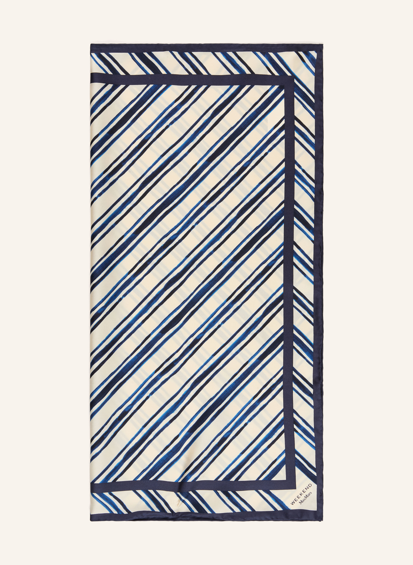 WEEKEND Max Mara Silk Scarf SIAM: CREAM / DARK BLUE / BLUE
