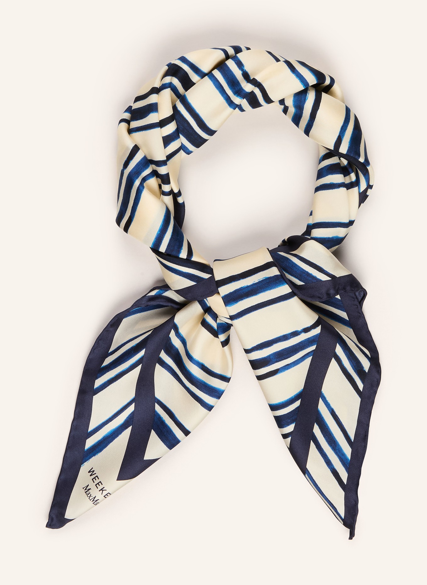 WEEKEND Max Mara Silk Scarf SIAM: CREAM / DARK BLUE / BLUE